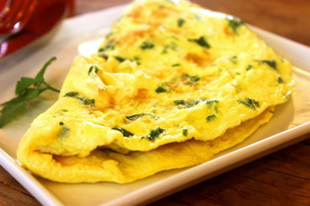 Omelete é um prato dietético de ovos aprovado para pacientes com pancreatite
